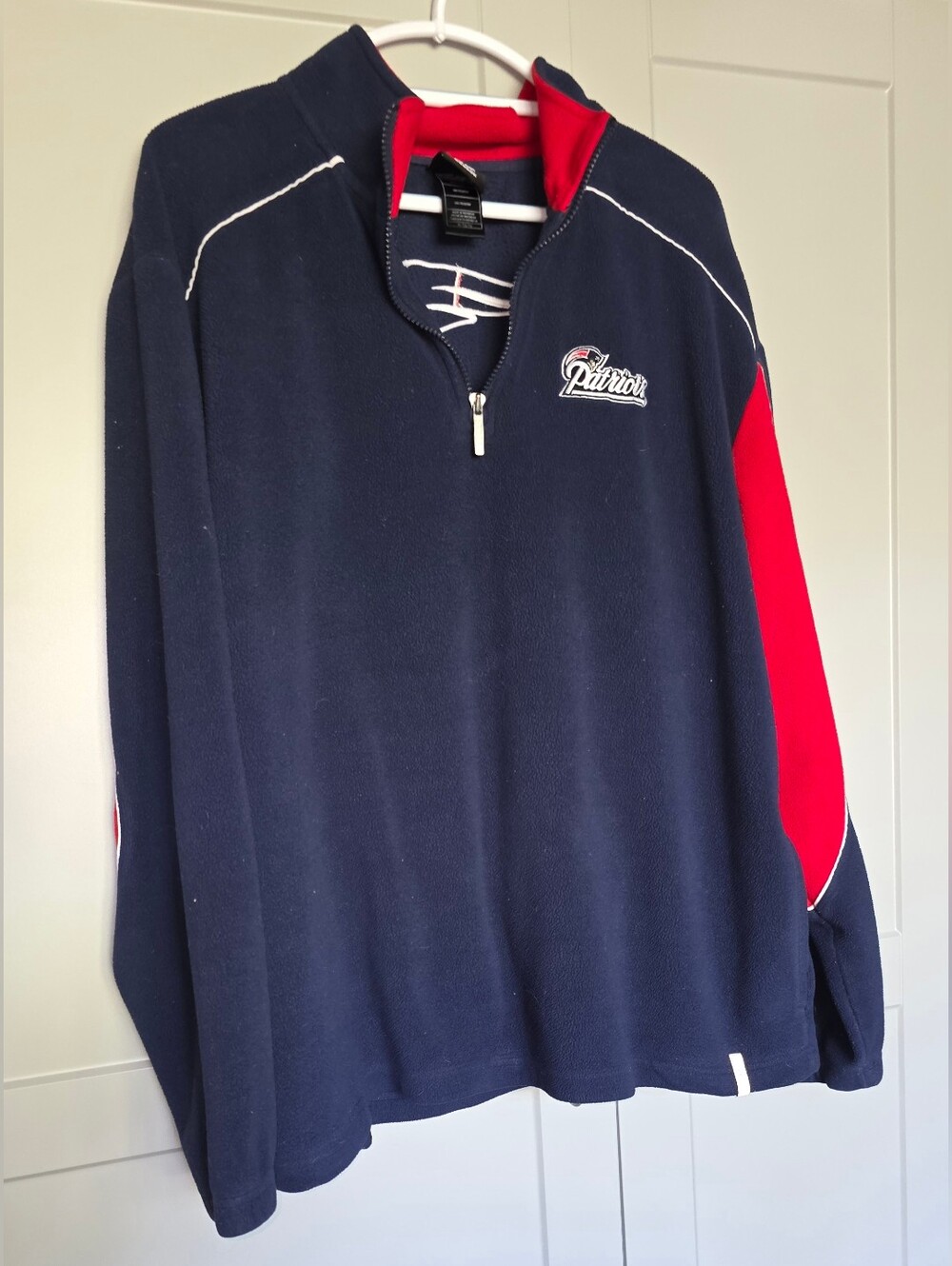 Reebok New England Patriots 1/4 Zip Fleece Navy Blue/ XL